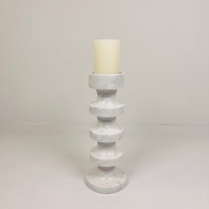 Accordian Candle Stand - Gray & White
