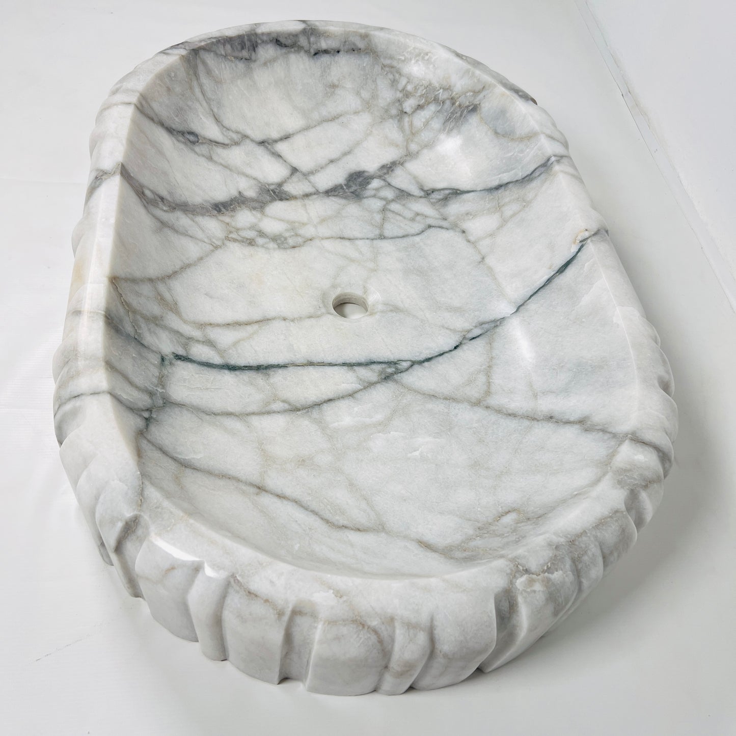 Pleated Obround Sink - Gray Commando