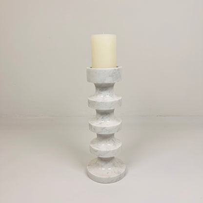 Accordian Candle Stand - Gray & White
