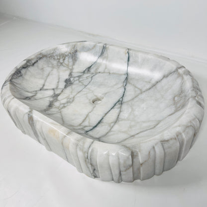 Pleated Obround Sink - Gray Commando