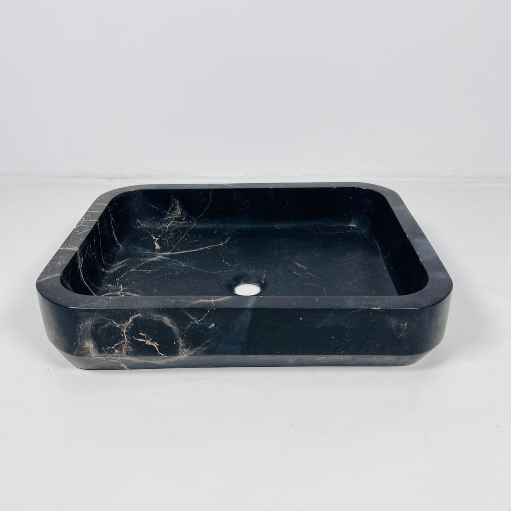 Black Rectangle Marble Sink