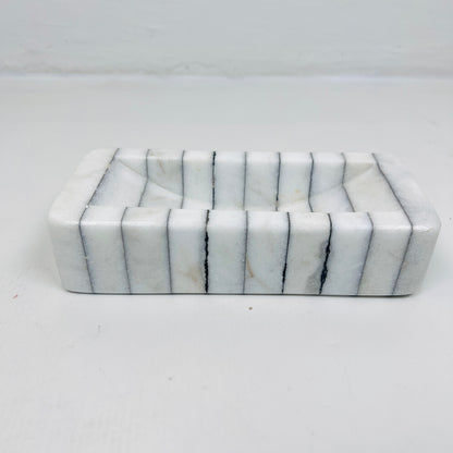 Pinstriped Rectangle Soap Dish