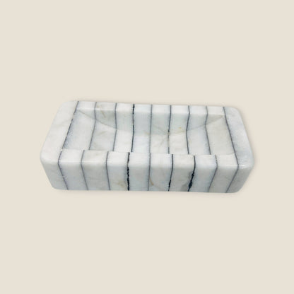 Pinstriped Rectangle Soap Dish
