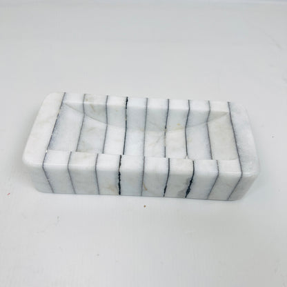 Pinstriped Rectangle Soap Dish