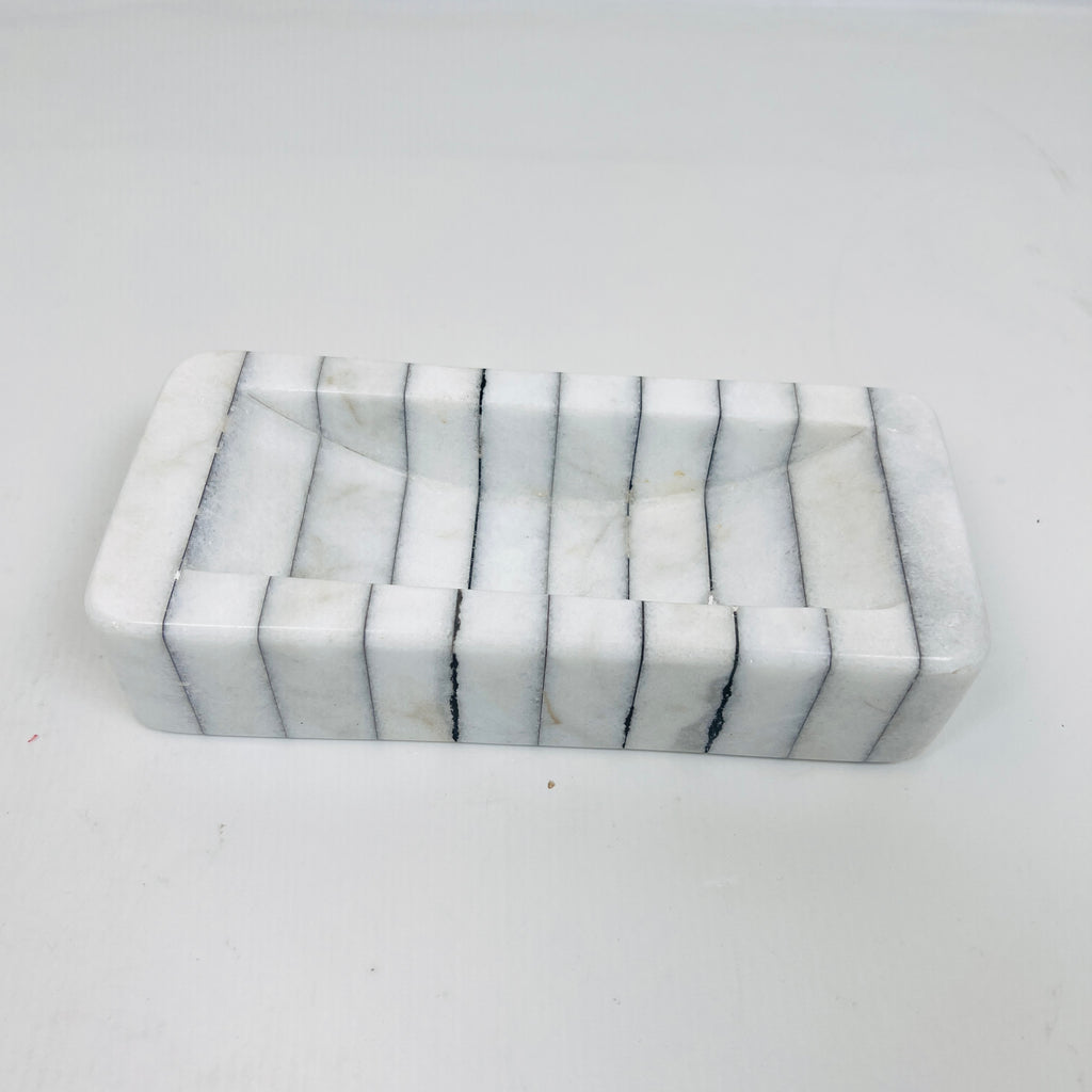 Pinstriped Rectangle Soap Dish