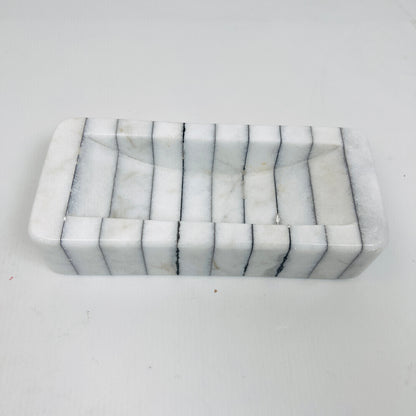 Pinstriped Rectangle Soap Dish