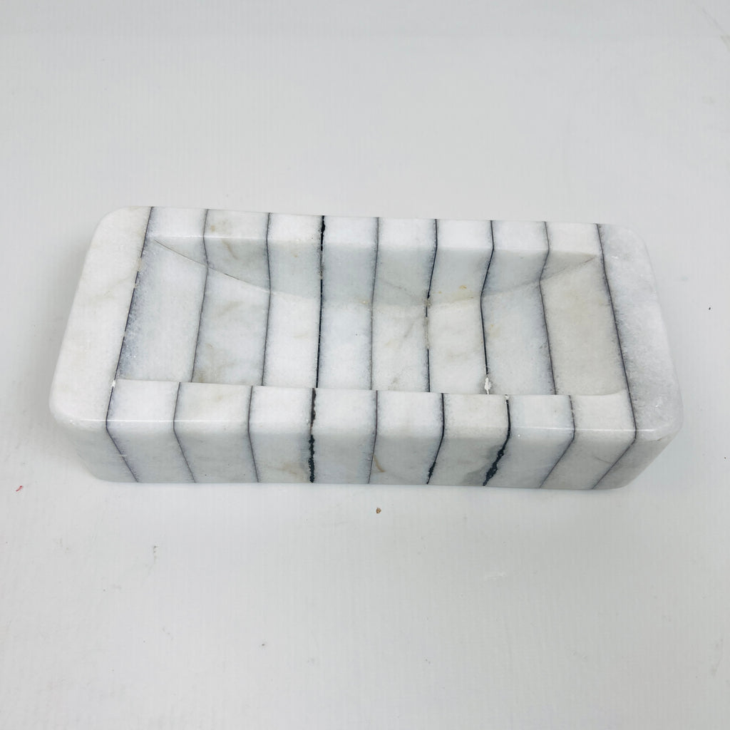 Pinstriped Rectangle Soap Dish