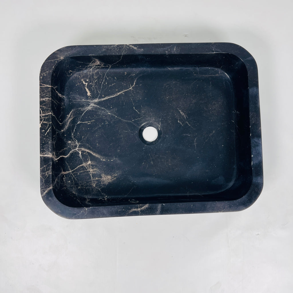 Black Rectangle Marble Sink