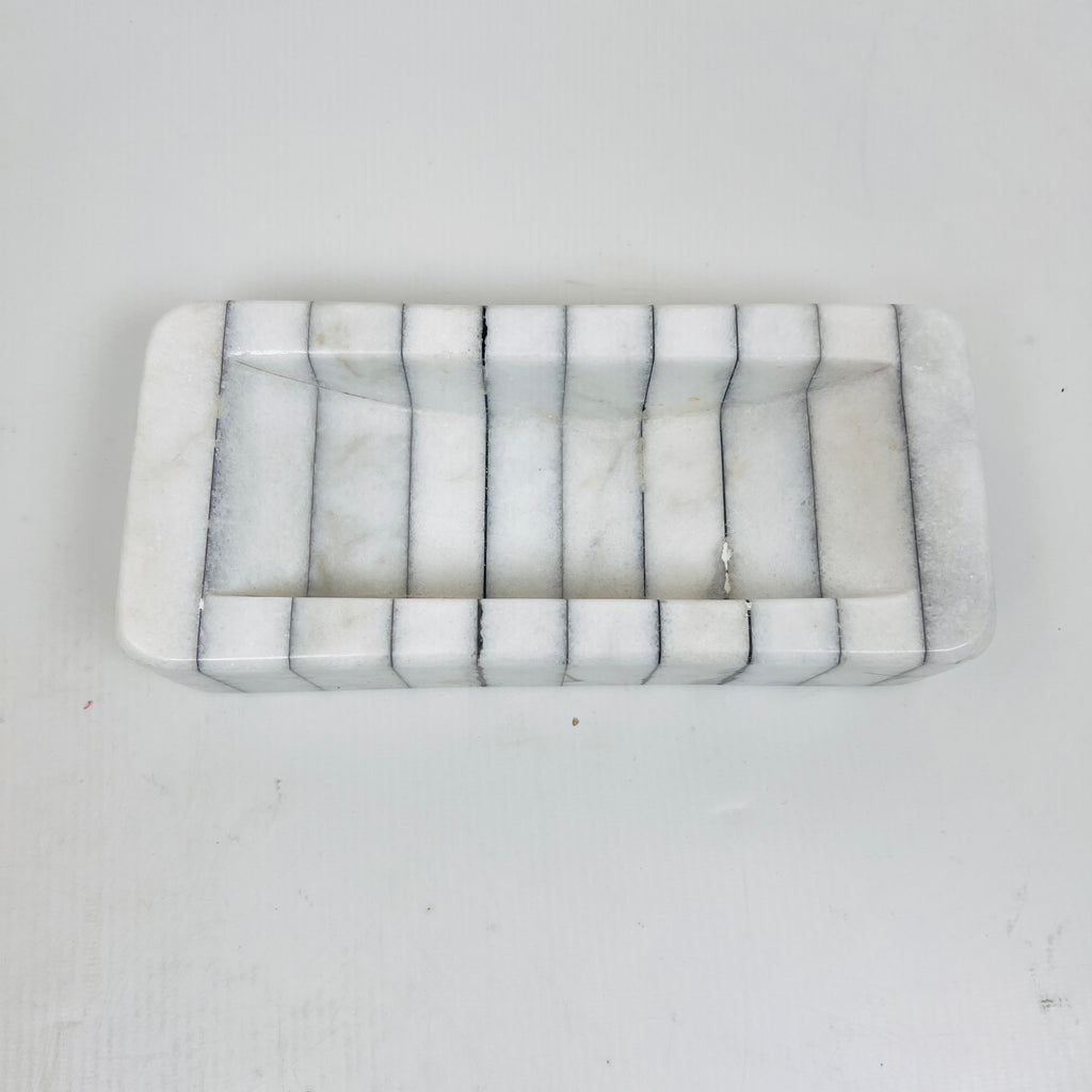 Pinstriped Rectangle Soap Dish