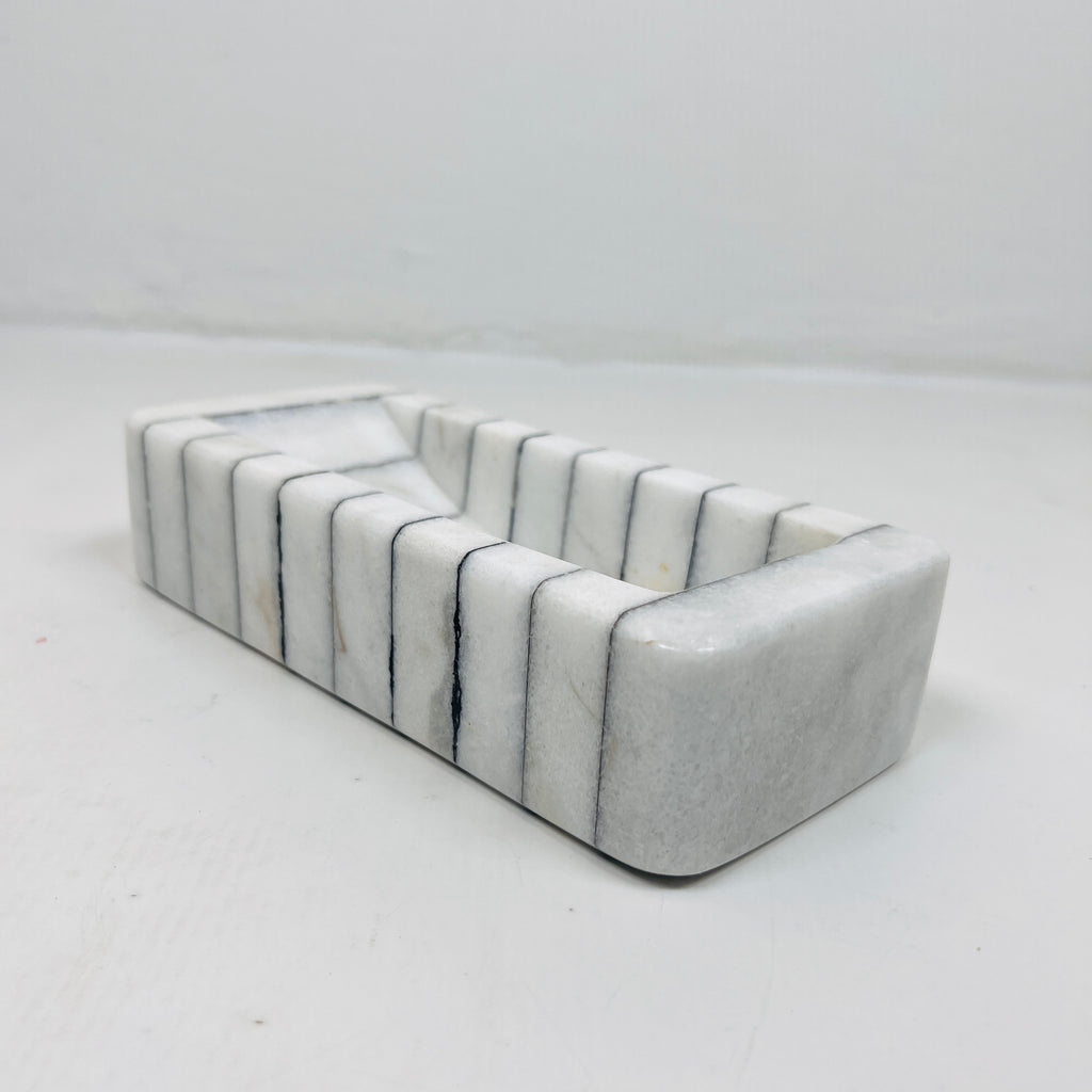 Pinstriped Rectangle Soap Dish