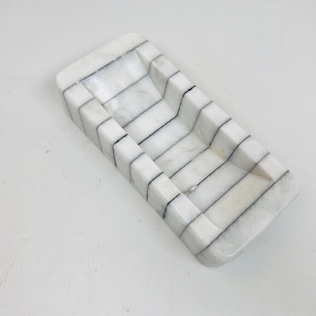 Pinstriped Rectangle Soap Dish