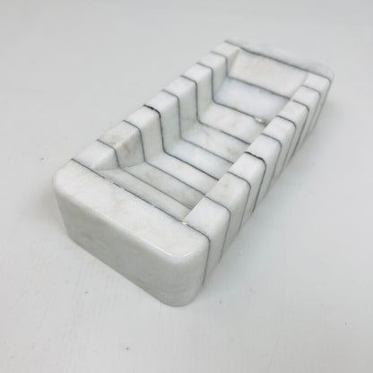 Pinstriped Rectangle Soap Dish