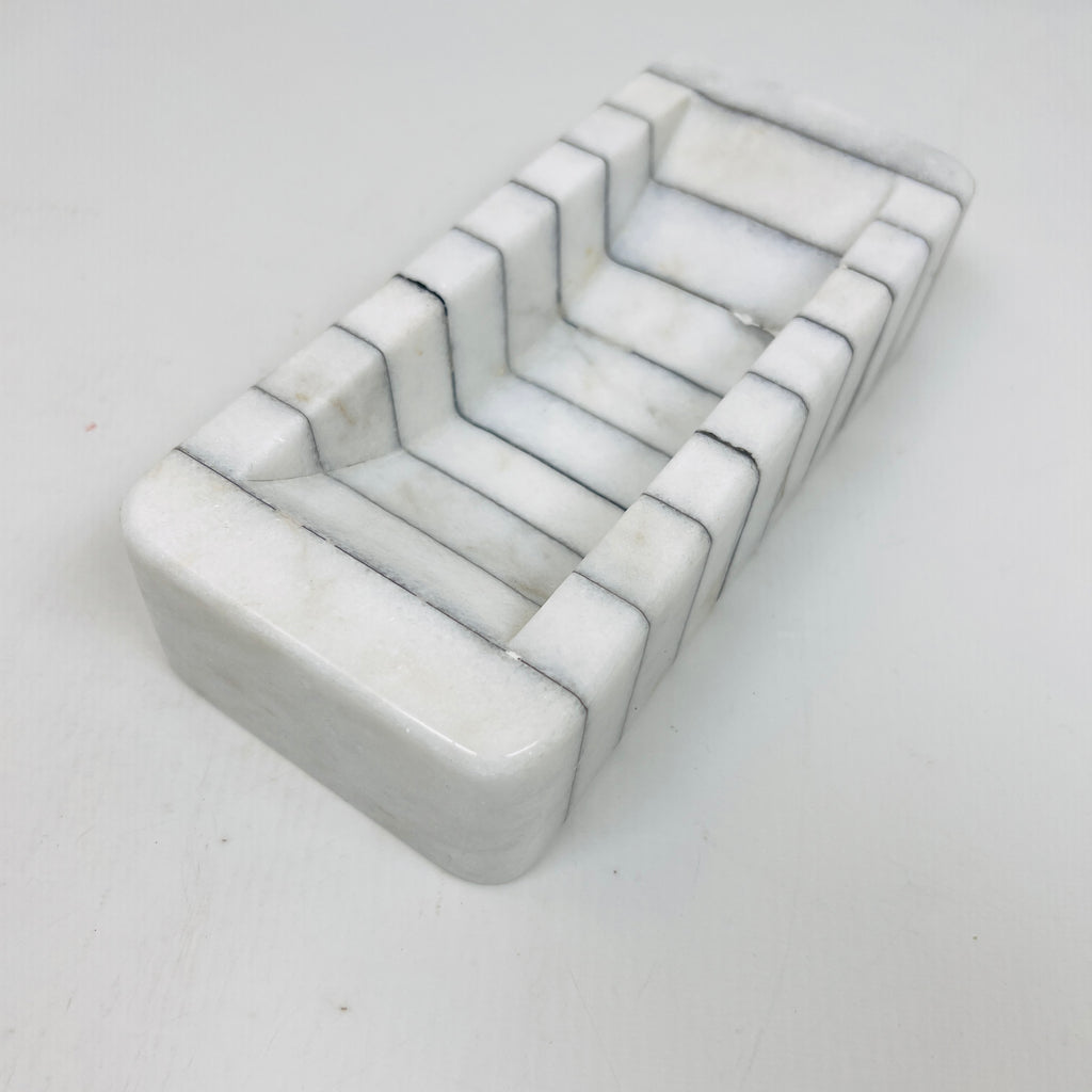 Pinstriped Rectangle Soap Dish