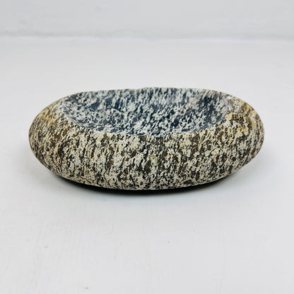 Grey White Splotched Soap Dish - Riverstone