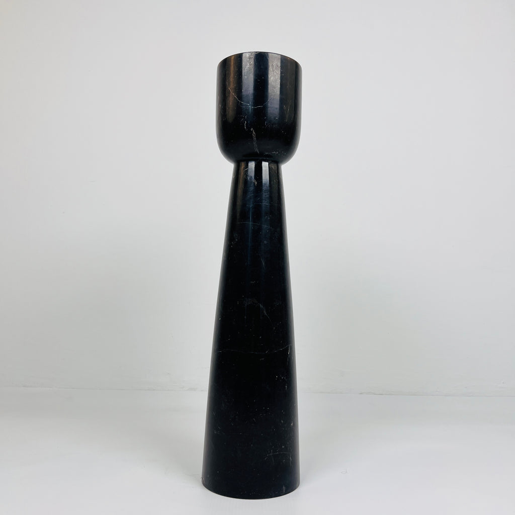 Cup Topped Black Marble Candle Stand (Medium)