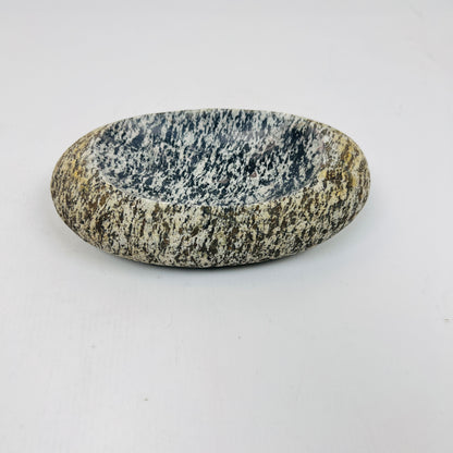Grey White Splotched Soap Dish - Riverstone