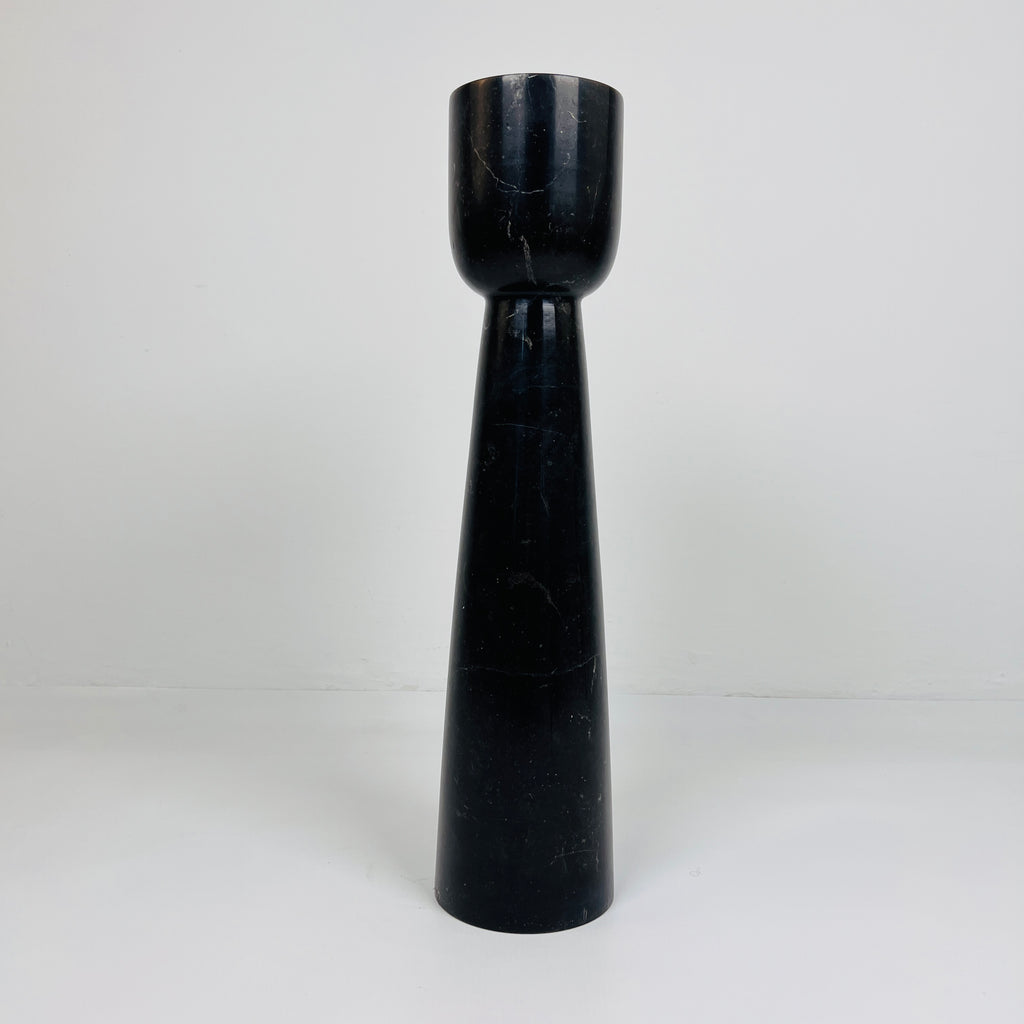 Cup Topped Black Marble Candle Stand (Medium)