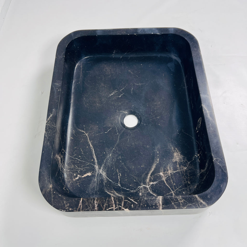 Black Rectangle Marble Sink