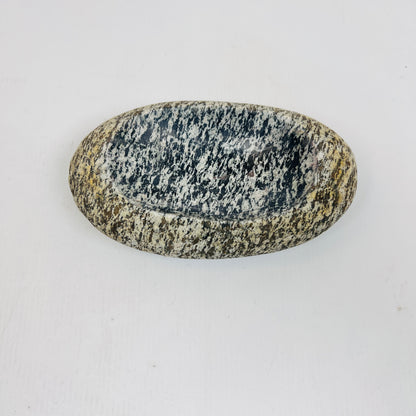 Grey White Splotched Soap Dish - Riverstone