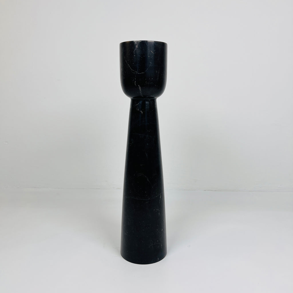 Cup Topped Black Marble Candle Stand (Medium)