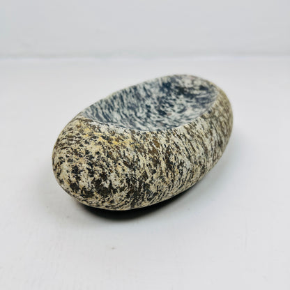 Grey White Splotched Soap Dish - Riverstone