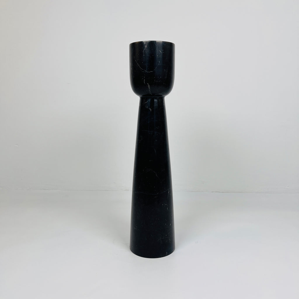 Cup Topped Black Marble Candle Stand (Medium)