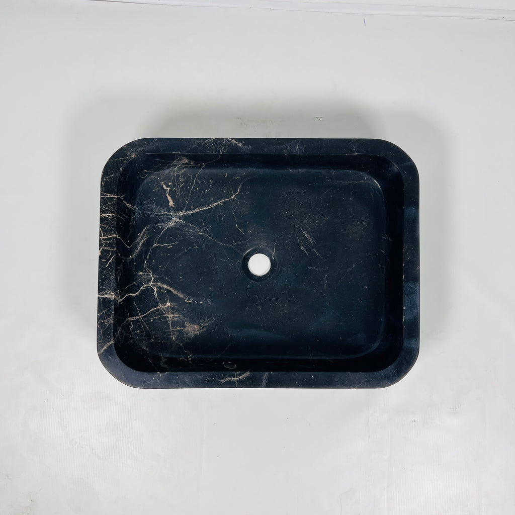 Black Rectangle Marble Sink