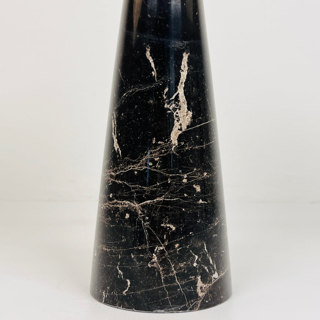 Cup Topped Black Marble Candle Stand (Small)