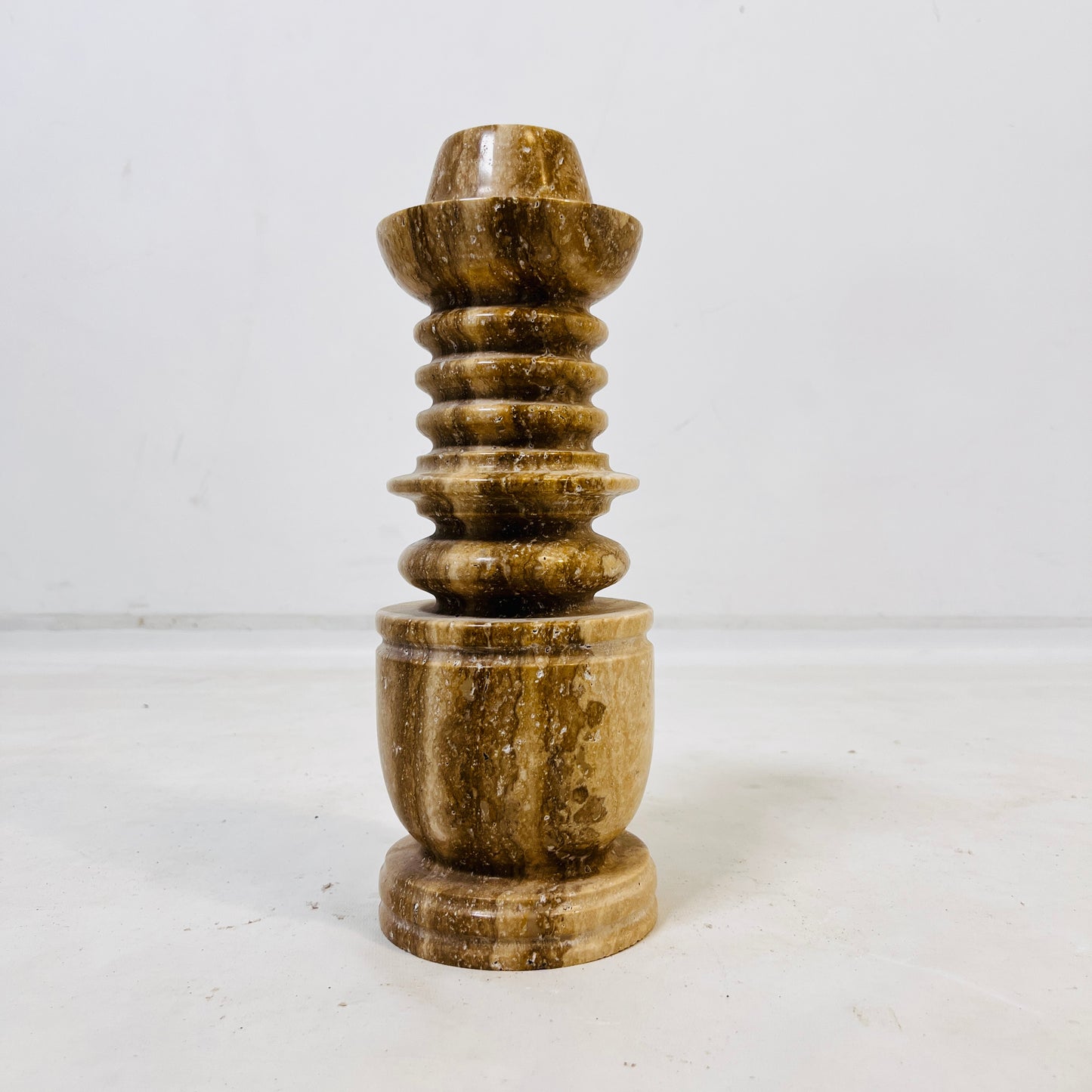 Cairn Candle Stand - Travertine