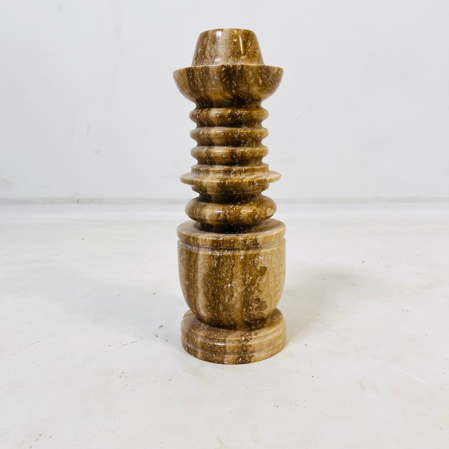 Cairn Candle Stand - Travertine