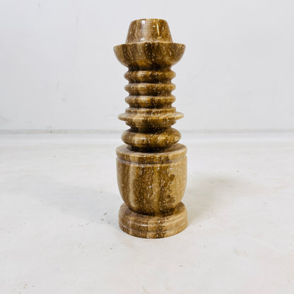 Cairn Candle Stand - Travertine