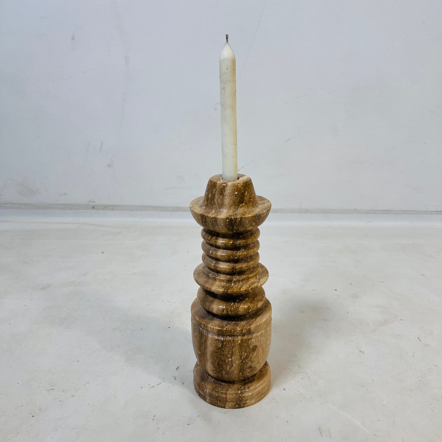 Cairn Candle Stand - Travertine