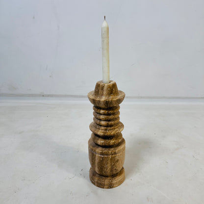 Cairn Candle Stand - Travertine