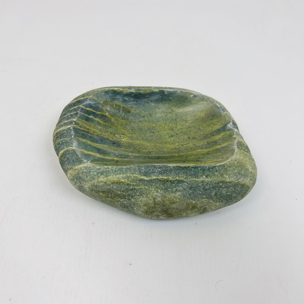 Riverstone Green And Blue Lined Soap Dish