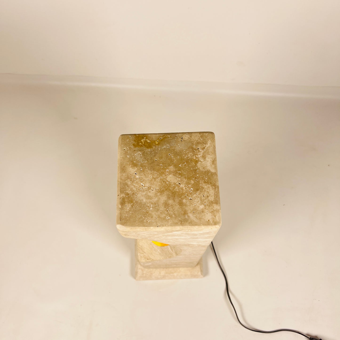 Hollowed Crescent Lamp - Travertine