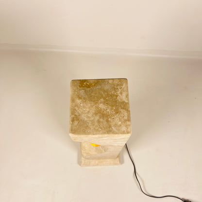 Hollowed Crescent Lamp - Travertine