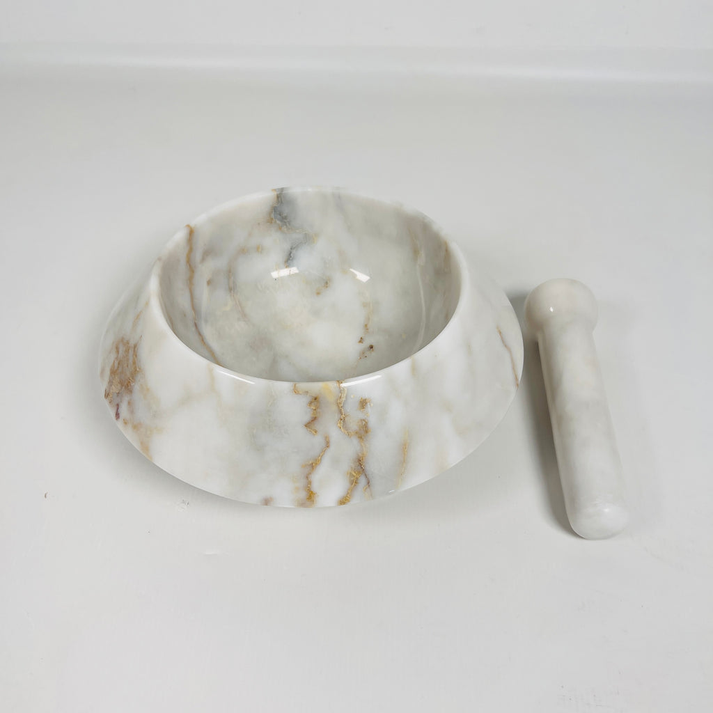 Cheetah White Mortar & Pestle