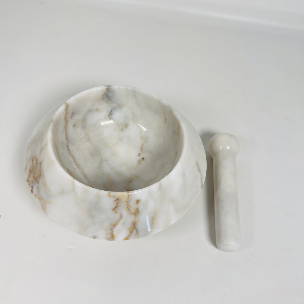 Cheetah White Mortar & Pestle