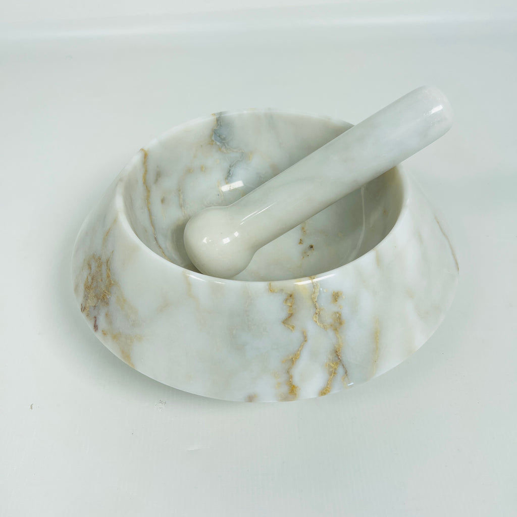 Cheetah White Mortar & Pestle