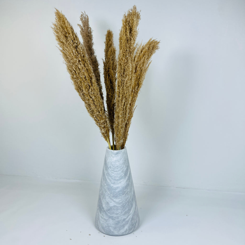 Funnel Grey Grazed Vase