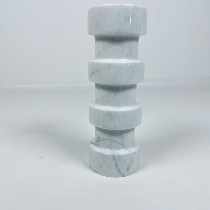 Banded Cylindrical Candle Stand - Gray