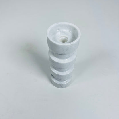 Banded Cylindrical Candle Stand - Gray