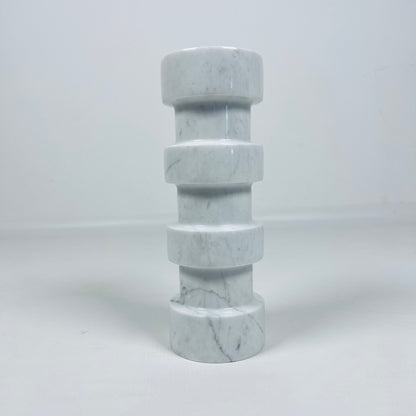 Banded Cylindrical Candle Stand - Gray