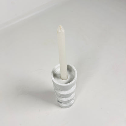 Banded Cylindrical Candle Stand - Gray