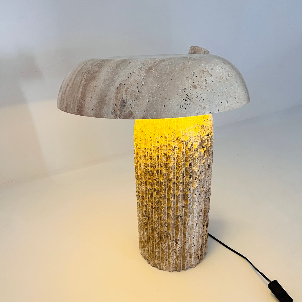 Mushroom Travertine Lamp