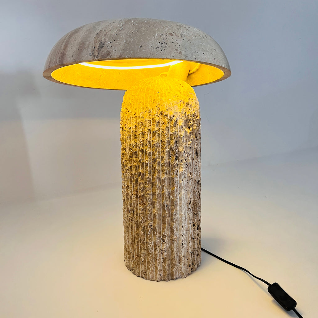 Mushroom Travertine Lamp