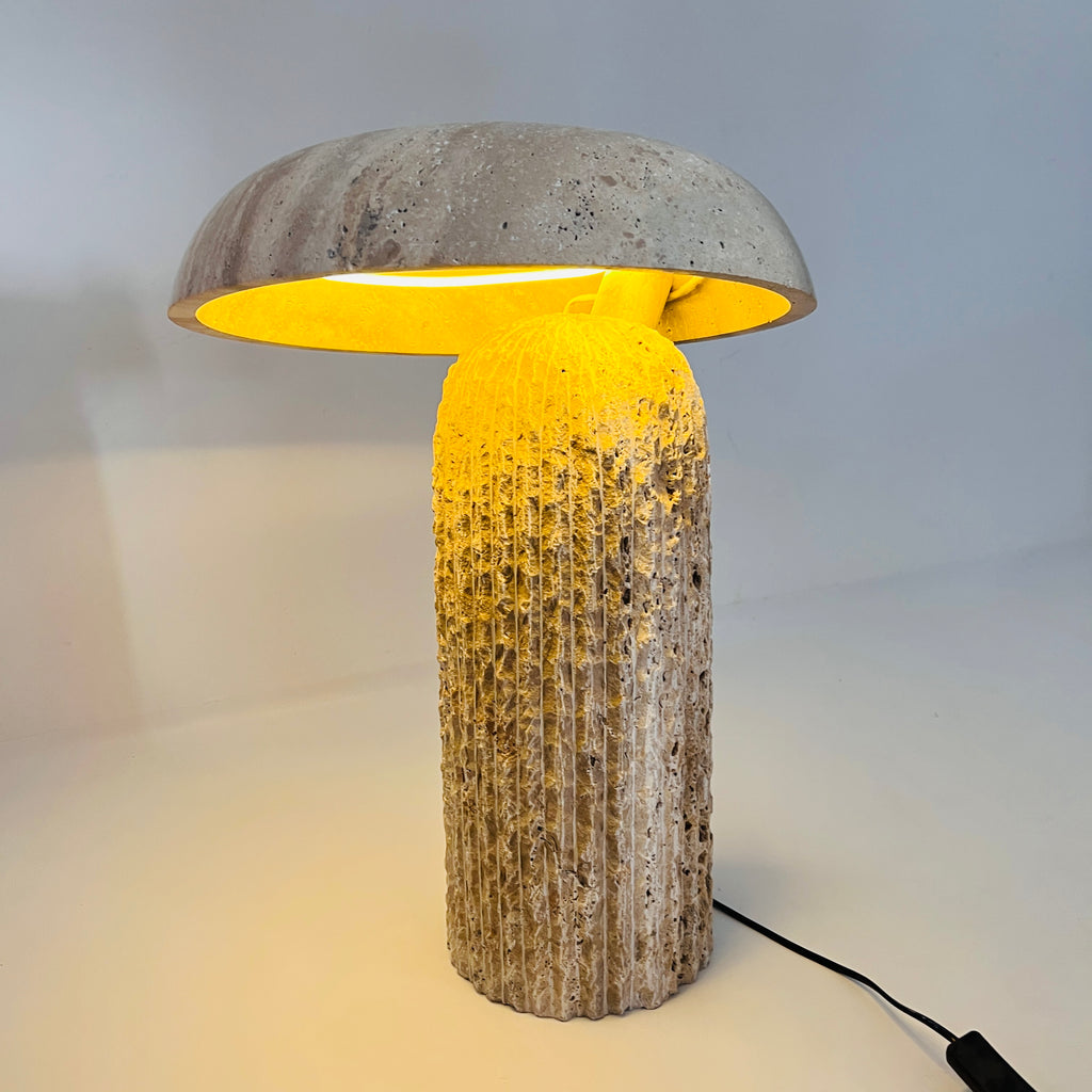 Mushroom Travertine Lamp