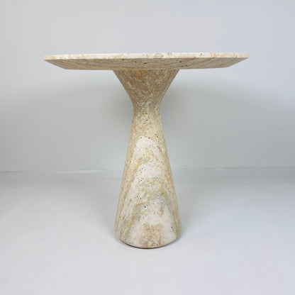 Light Travertine Side Table