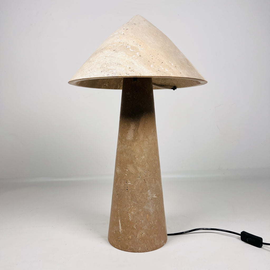 Travertine Cone Beam Table Lamp