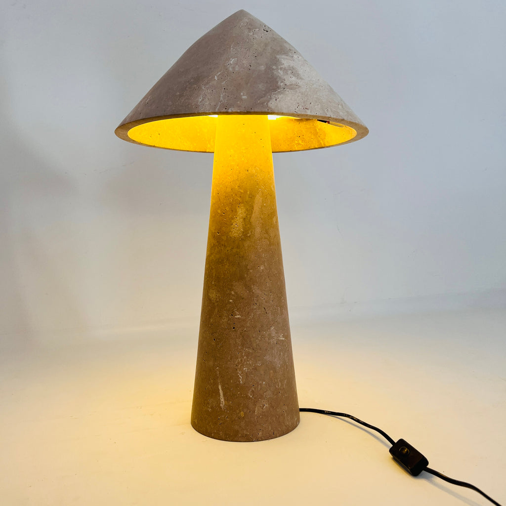 Travertine Cone Beam Table Lamp